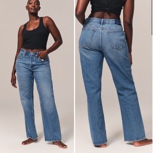 Abercrombie & Fitch Curve Love Low Rise 90s Baggy Jeans Size 32/14
